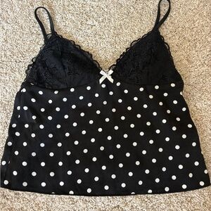 Princess Polly Black Lace Polka Dot Cami